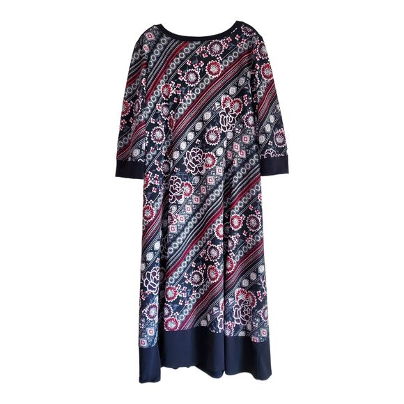 Rabbit Rabbit Rabbit Designs 14 16 Midi Dress Embroidered Fabric Black Red White - Picture 7 of 7